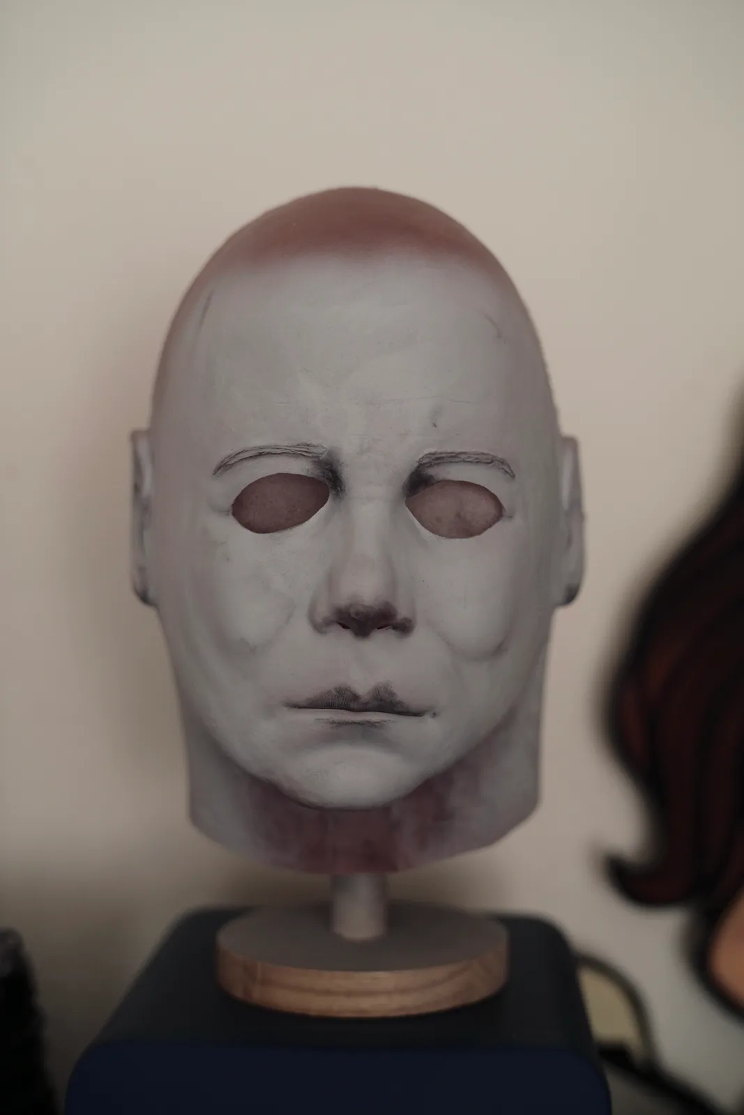 Dark Labs Cosmic Shape 78 mask front view after dry paint and weathering