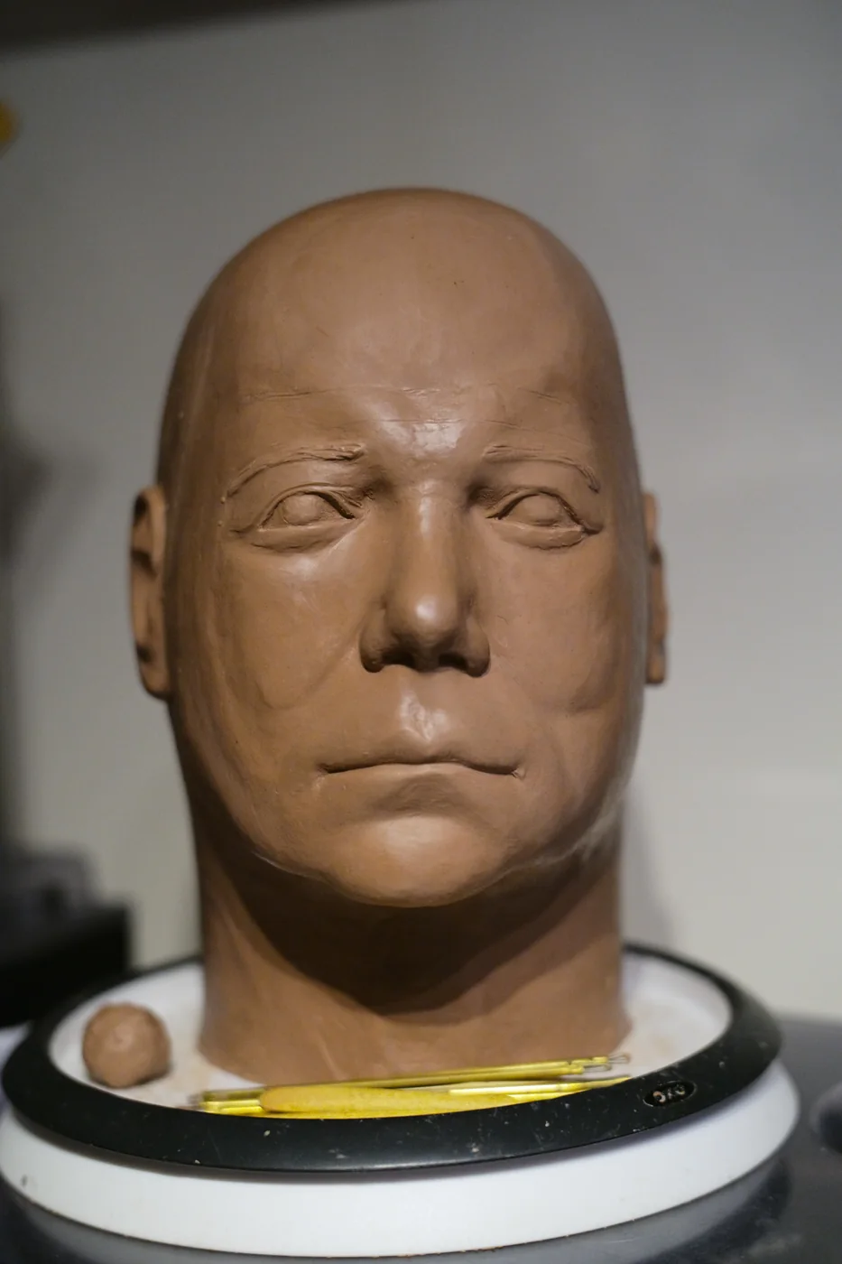 Dark Labs Kirk clay sculpt front close view with eye and cheek refinements