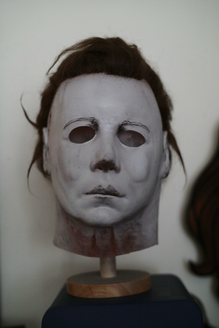 Dark Labs Cosmic Shape mask front view on a display stand
