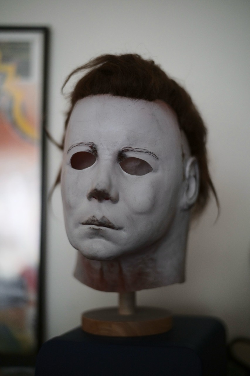 Dark Labs Cosmic Shape mask showing the cheek, brow and brown hair from a three-quarter angle