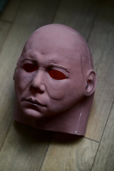 Dark Labs Michael Myers-inspired mask sculpt before finishing